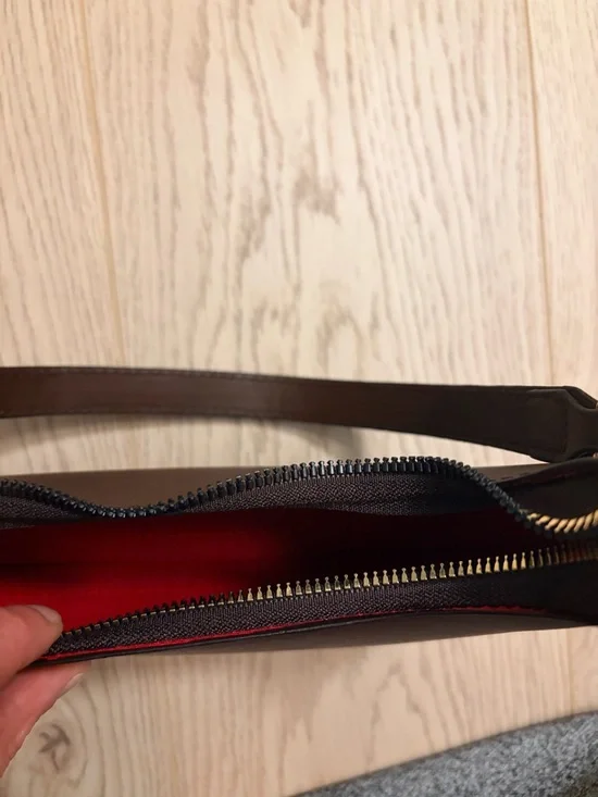 3/$20 Minimalist Brown Crescent Shoulder Bag Gold Hardware - Picture 4 of 4